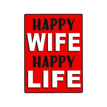 OPEN ROAD BRANDS Happy Wife Happy Life Magnet Embossed Tin 90172041